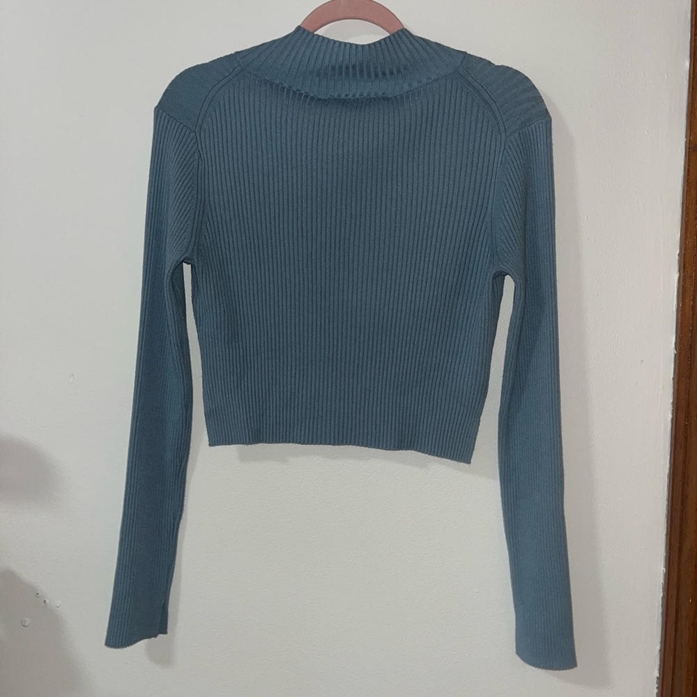 All Saints Blue Ribbed Sweater - Picture 4 of 4